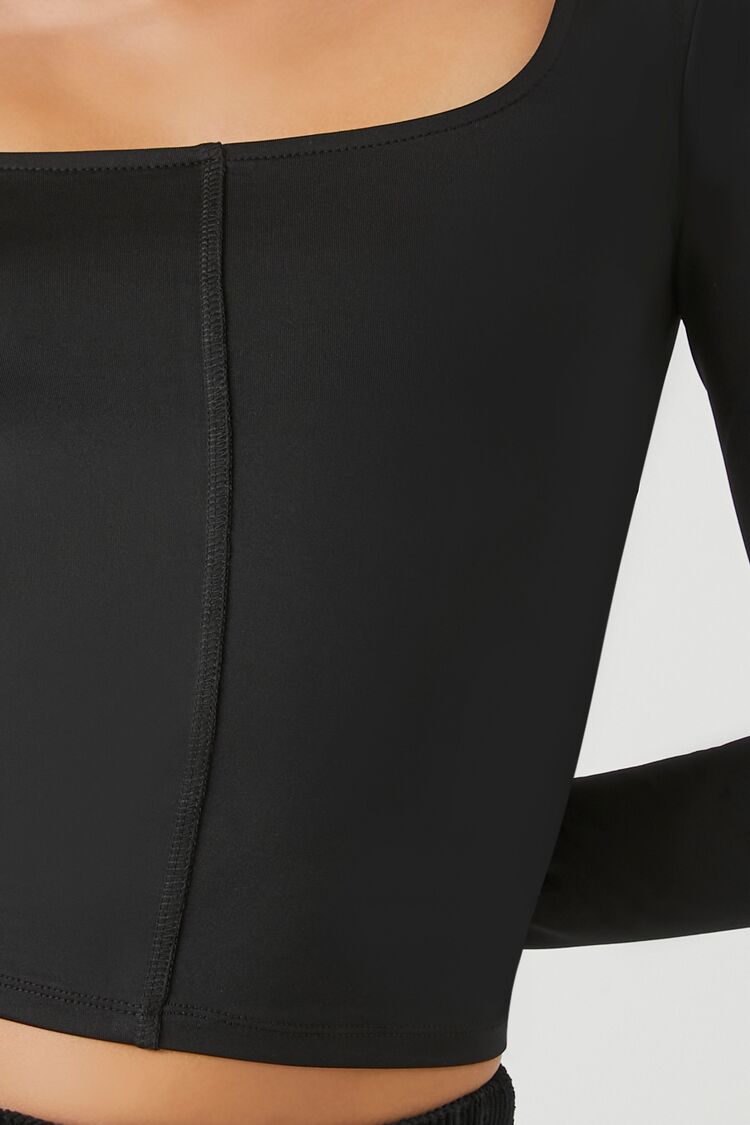 Fitted Long-Sleeve Crop Top