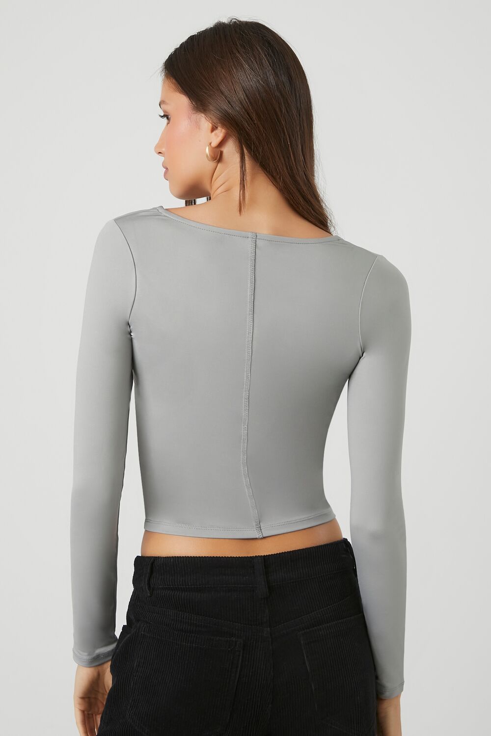 Fitted Long-Sleeve Crop Top