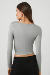 Fitted Long-Sleeve Crop Top