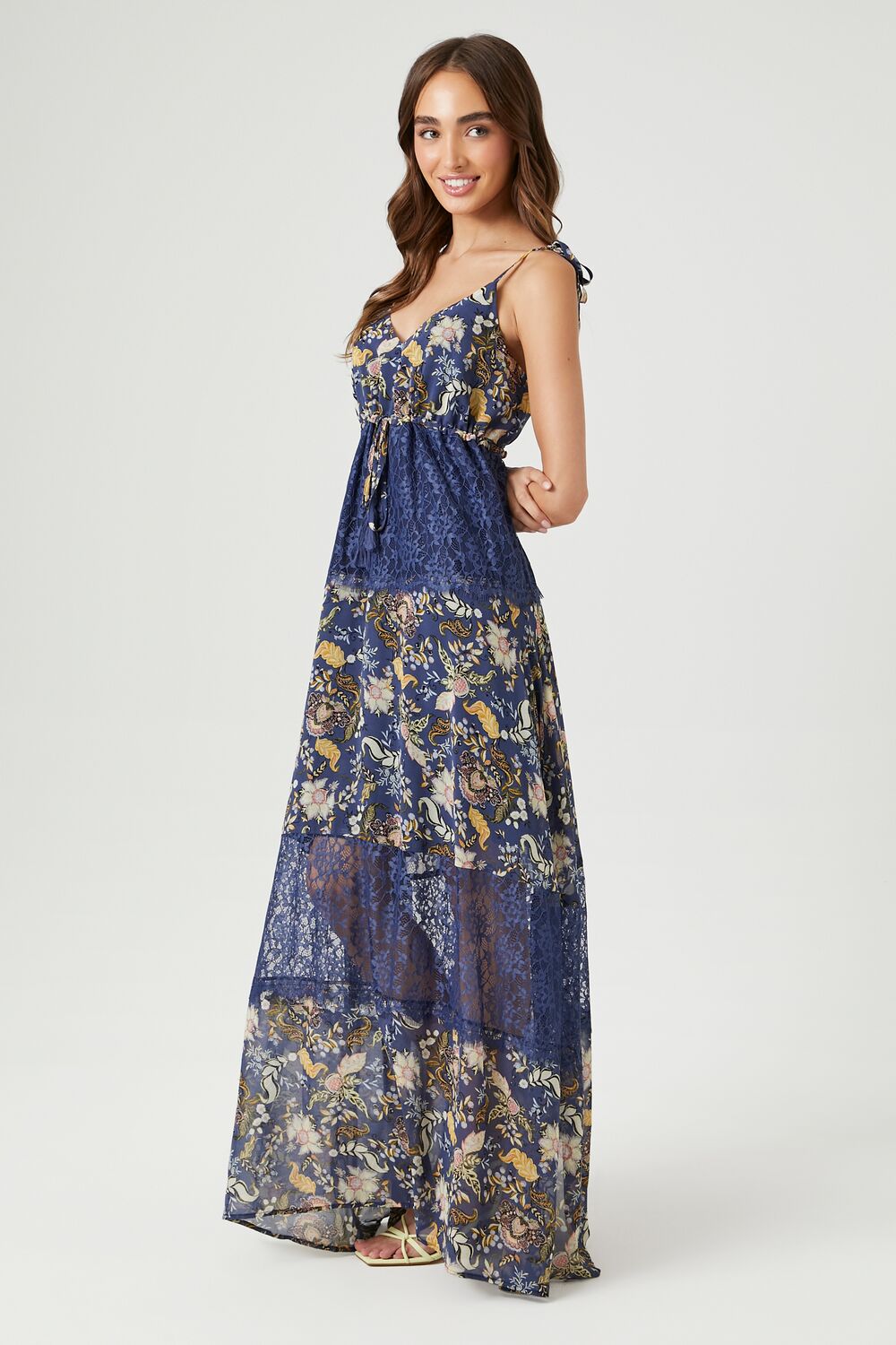 Chiffon Ornate Print Maxi Dress