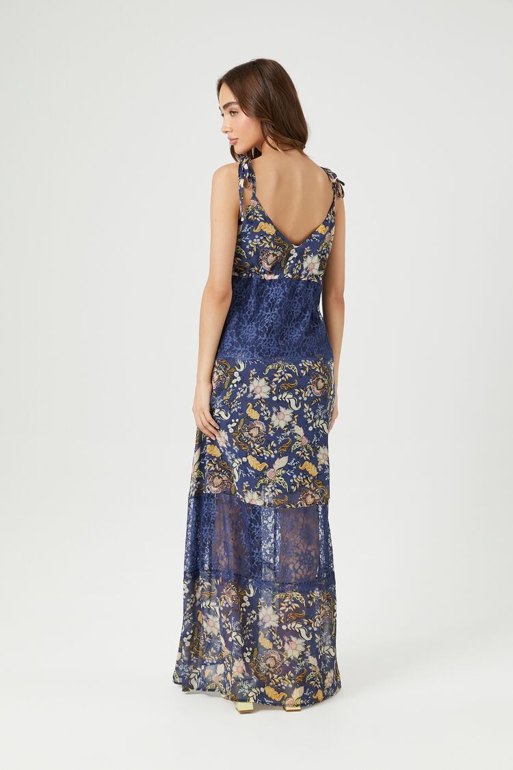 Chiffon Ornate Print Maxi Dress