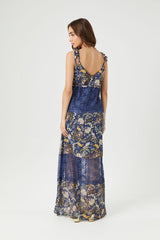 Chiffon Ornate Print Maxi Dress