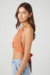 Knotted Halter Crop Top