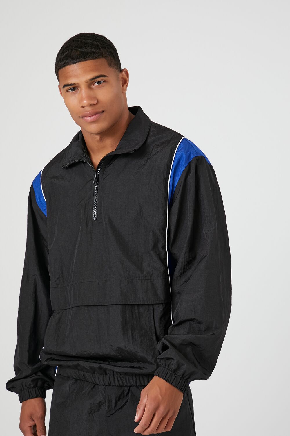 Striped Half-Zip Jacket