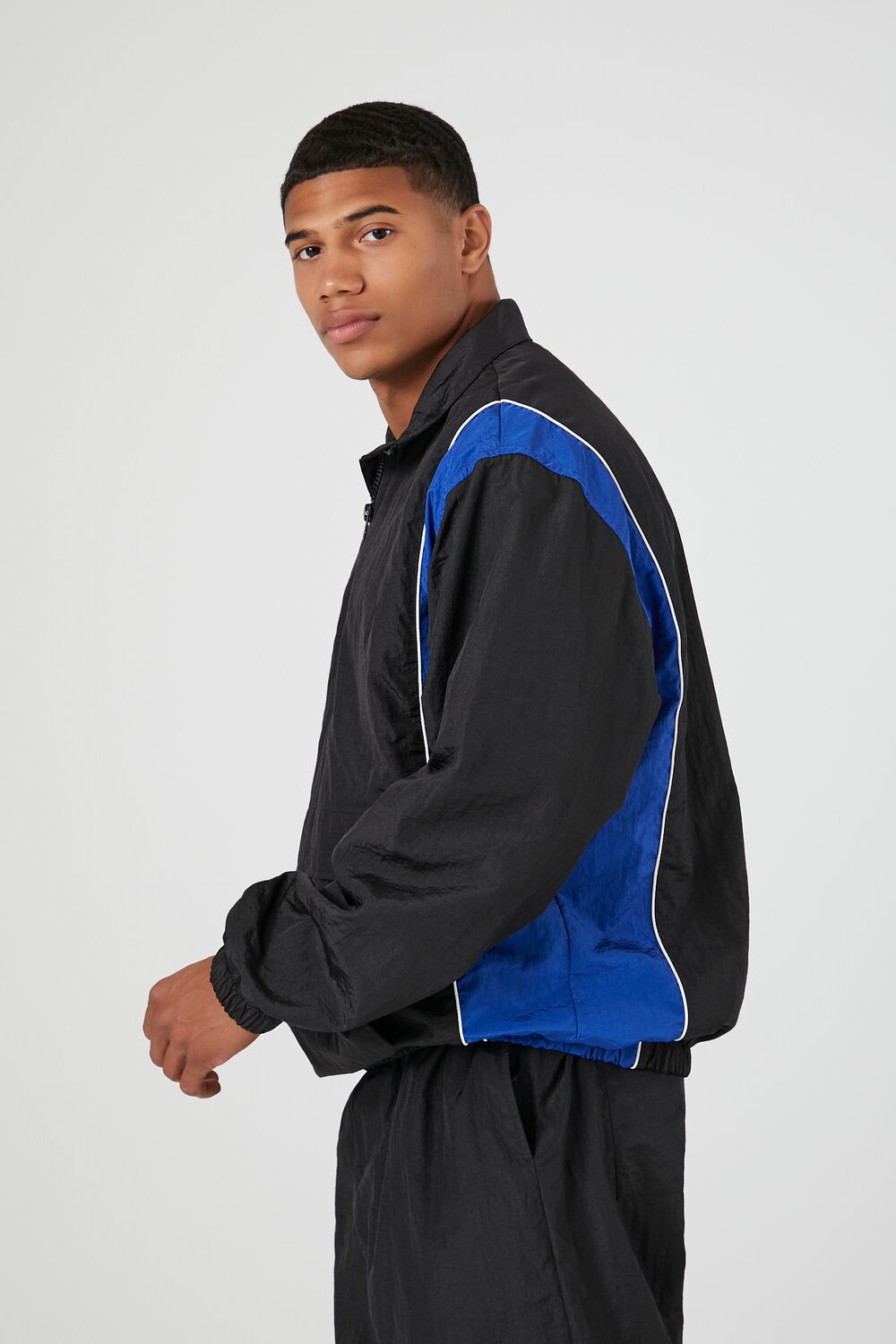 Striped Half-Zip Jacket