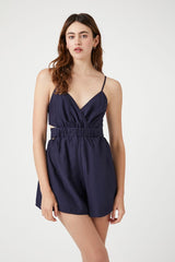 Surplice Cutout Tie-Back Romper