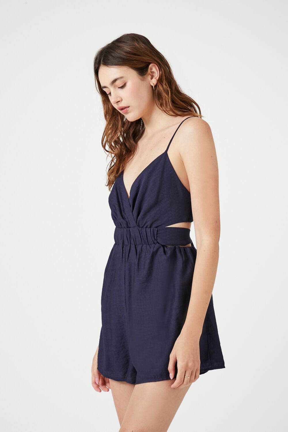 Surplice Cutout Tie-Back Romper