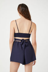 Surplice Cutout Tie-Back Romper