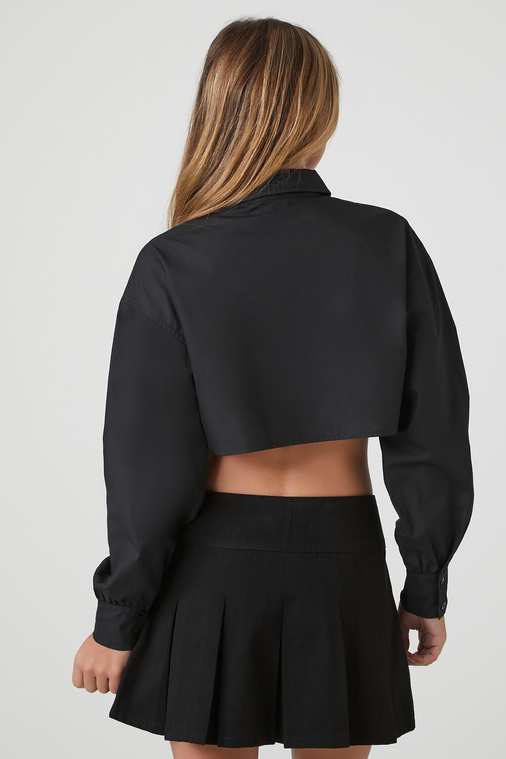 Cropped Curved-Hem Shirt