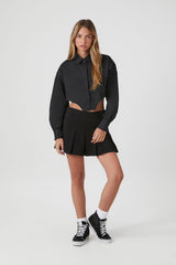 Cropped Curved-Hem Shirt