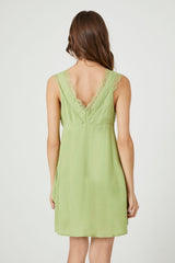 Jacquard Lace-Trim Mini Dress