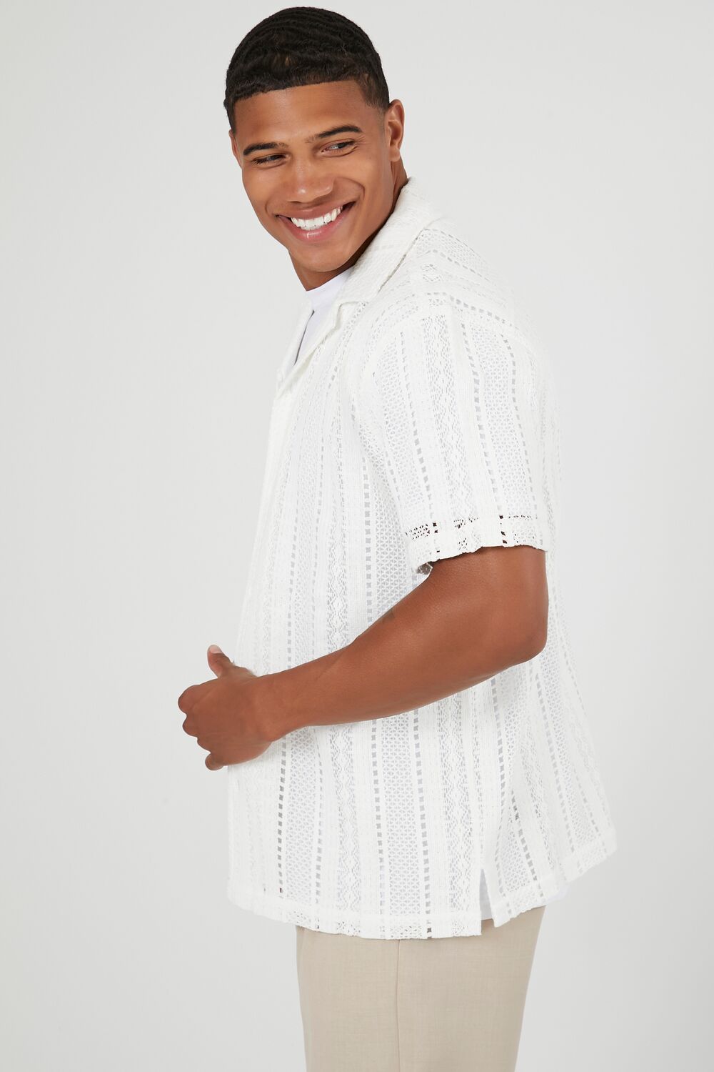 Cuban Collar Crochet Shirt