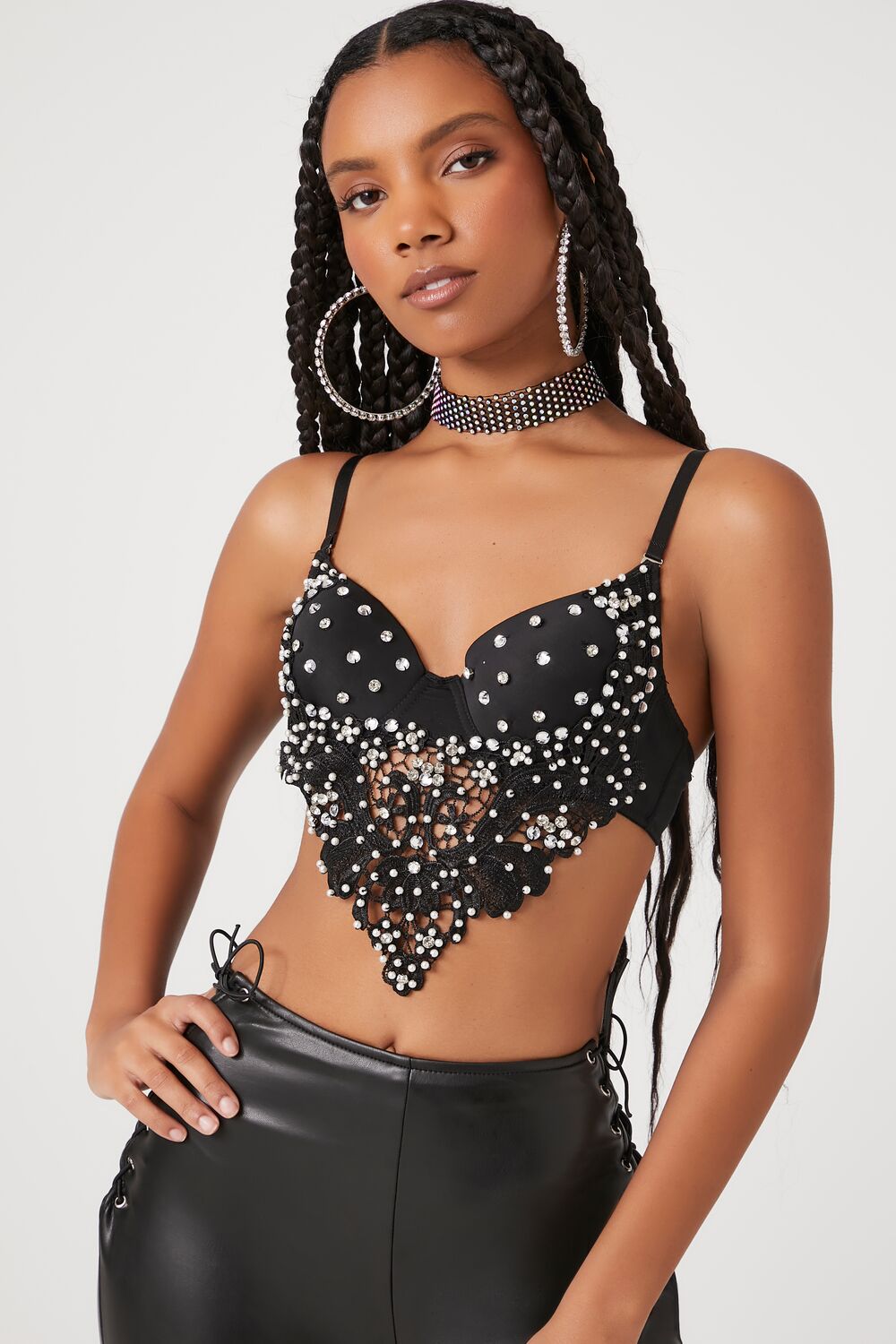 Faux Gem & Pearl Bustier Cami