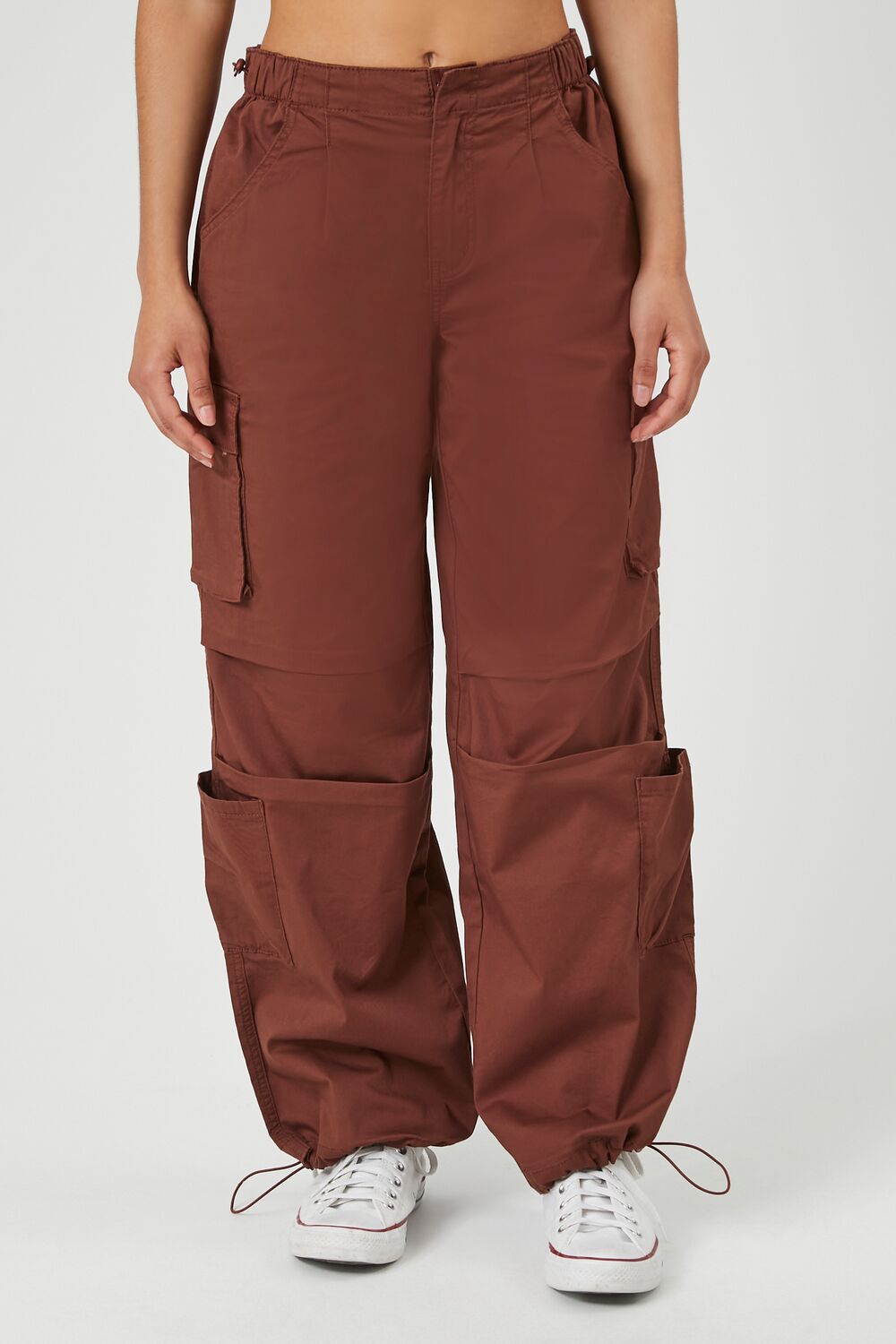 Wide-Leg Cargo Parachute Pants