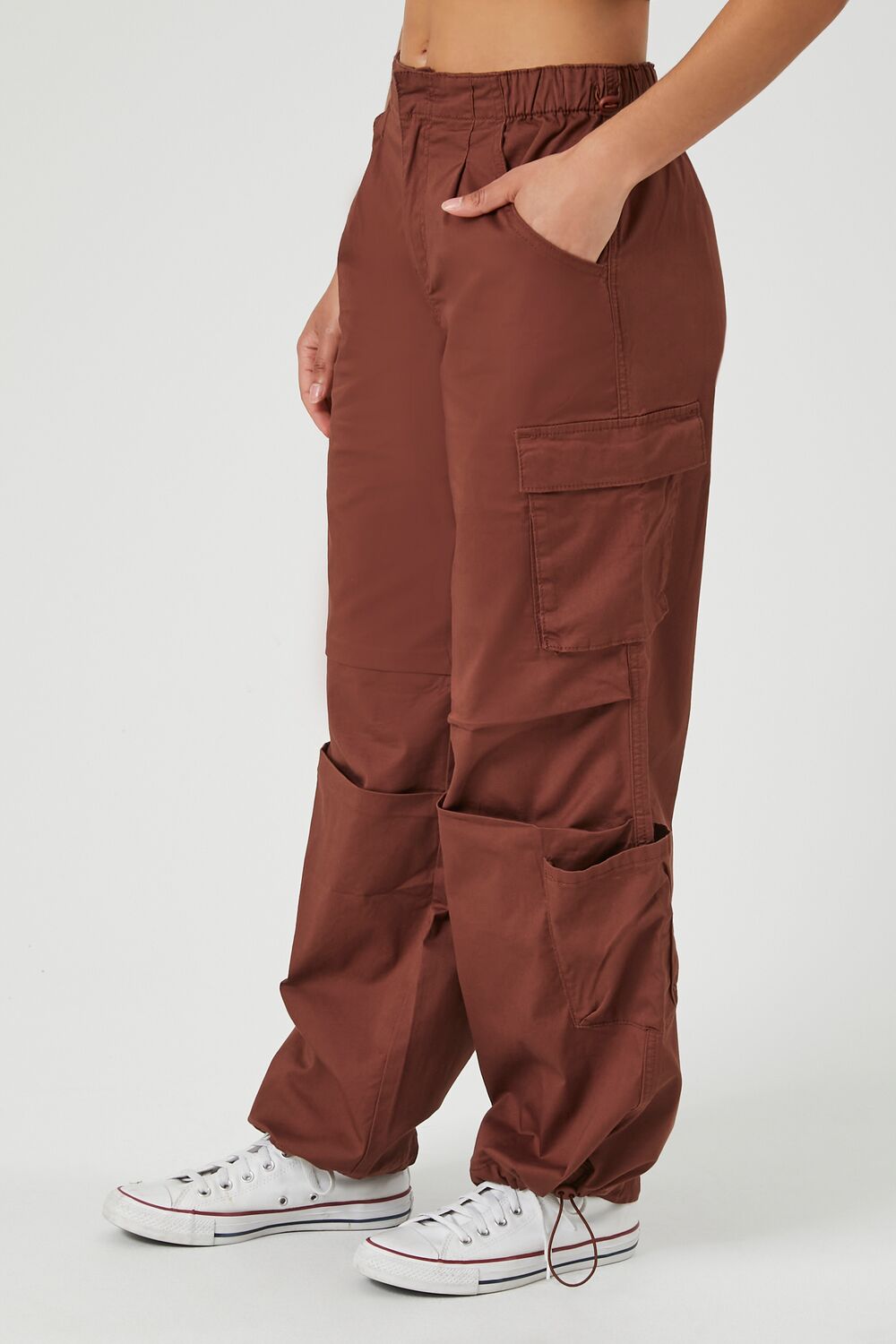 Wide-Leg Cargo Parachute Pants