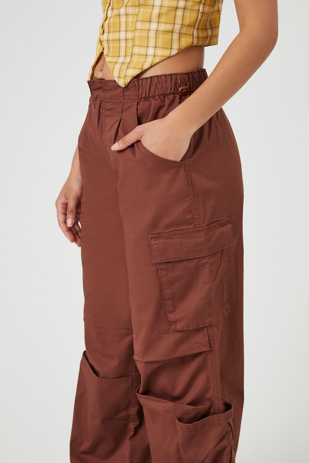 Wide-Leg Cargo Parachute Pants