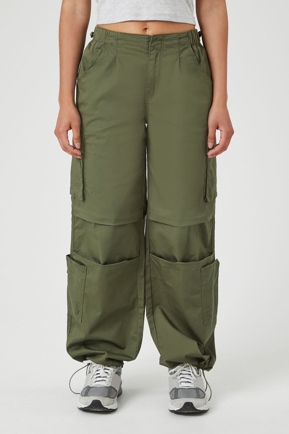Wide-Leg Cargo Parachute Pants