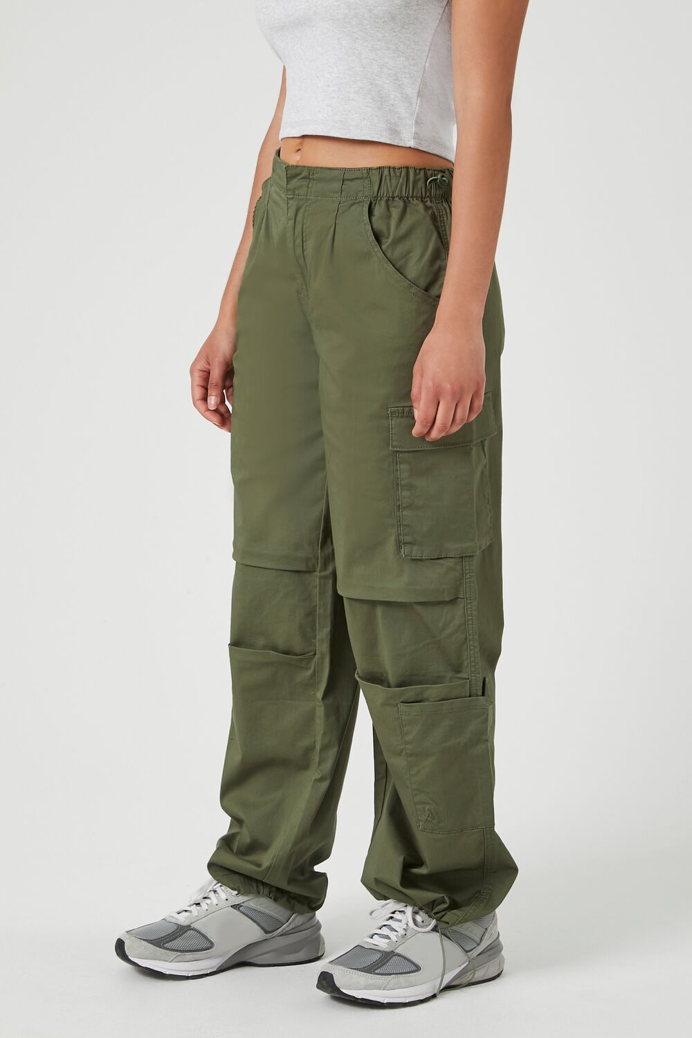 Wide-Leg Cargo Parachute Pants