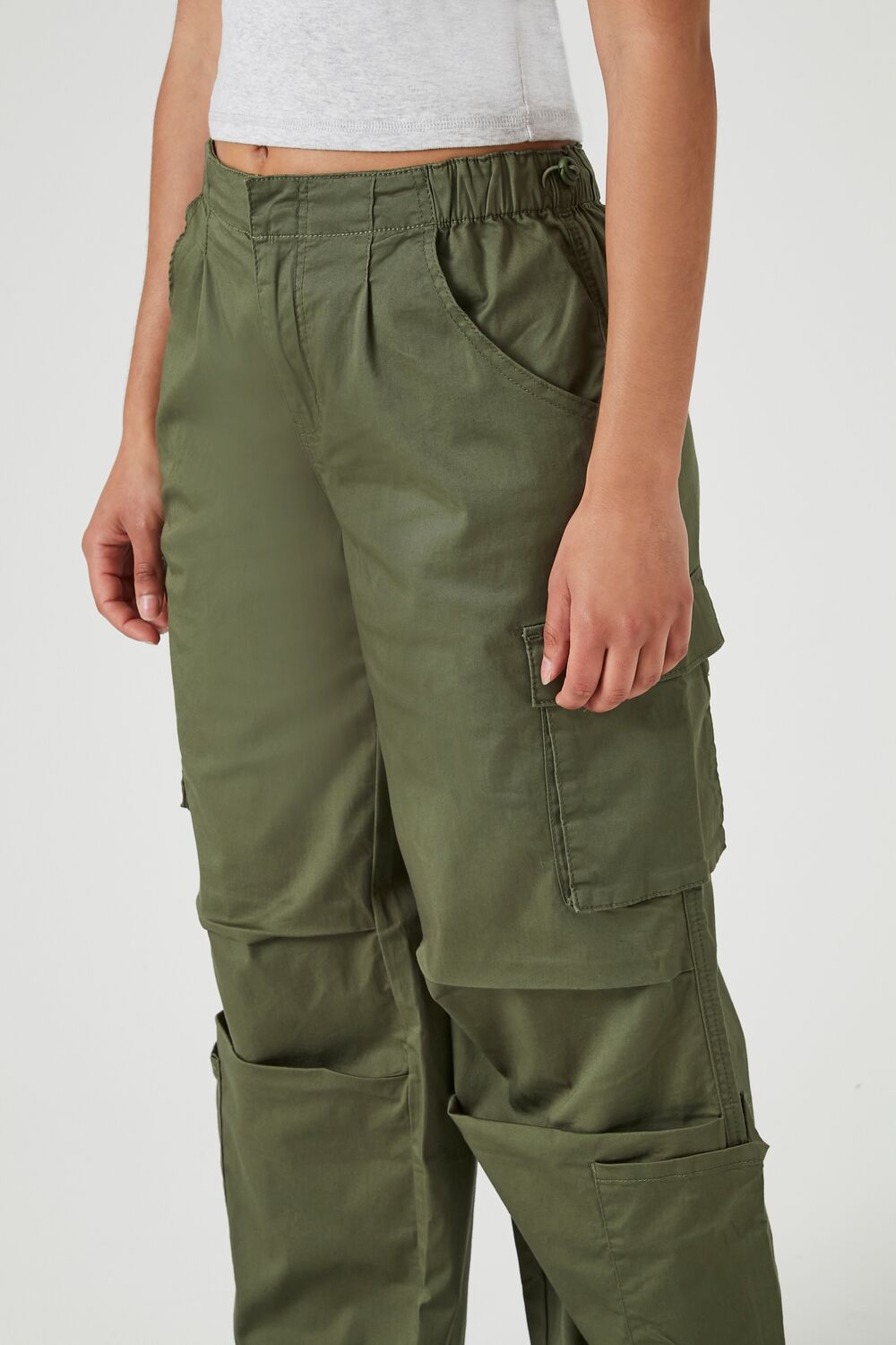 Wide-Leg Cargo Parachute Pants