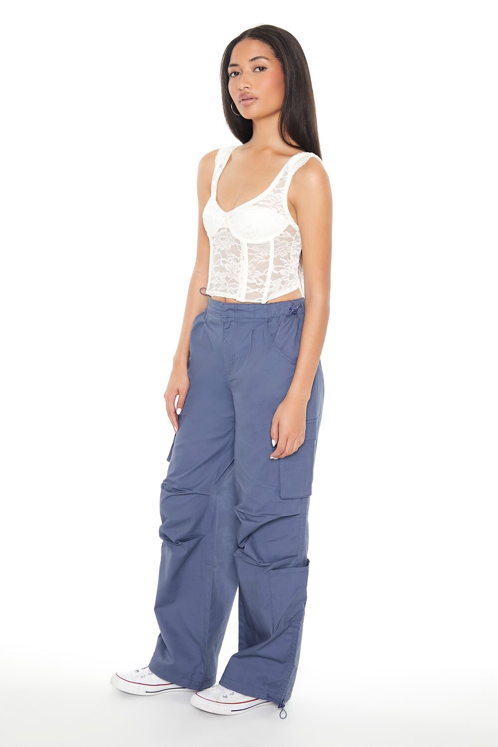 Wide-Leg Cargo Parachute Pants
