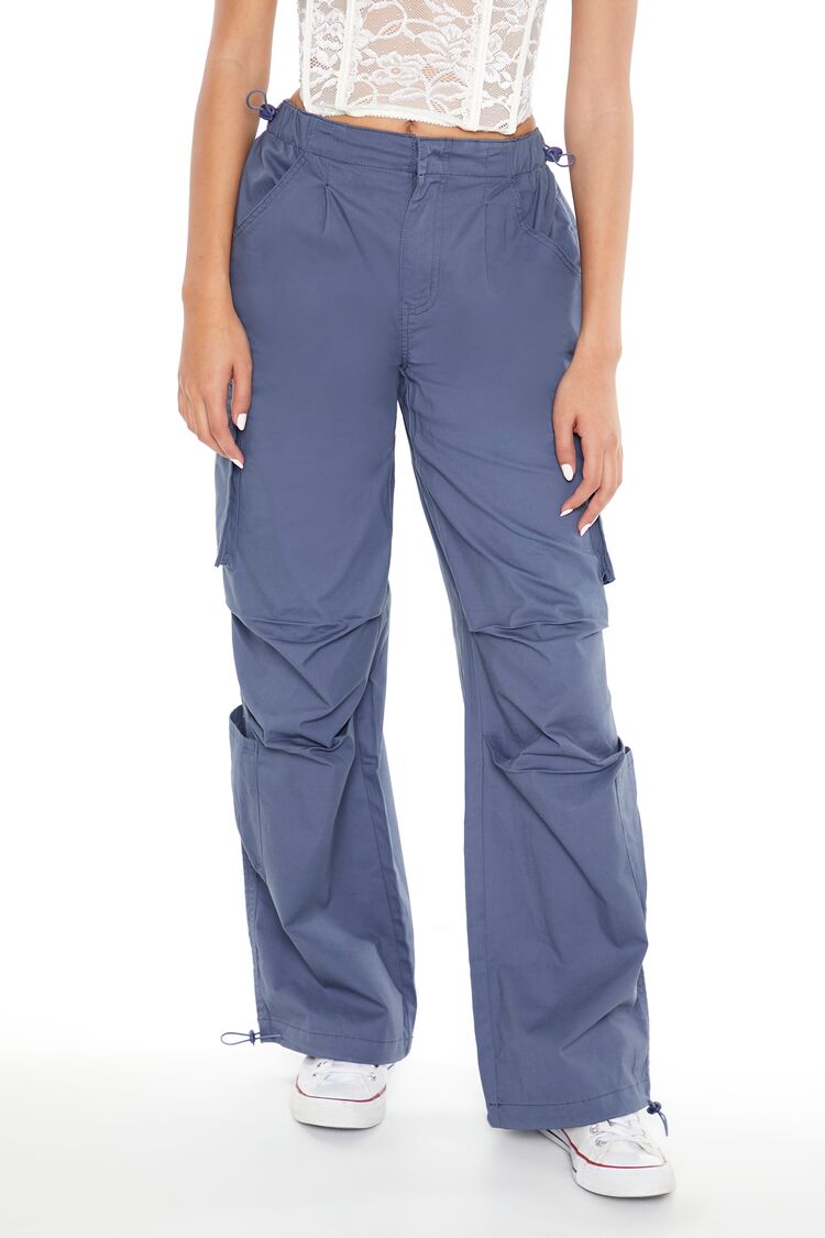 Wide-Leg Cargo Parachute Pants