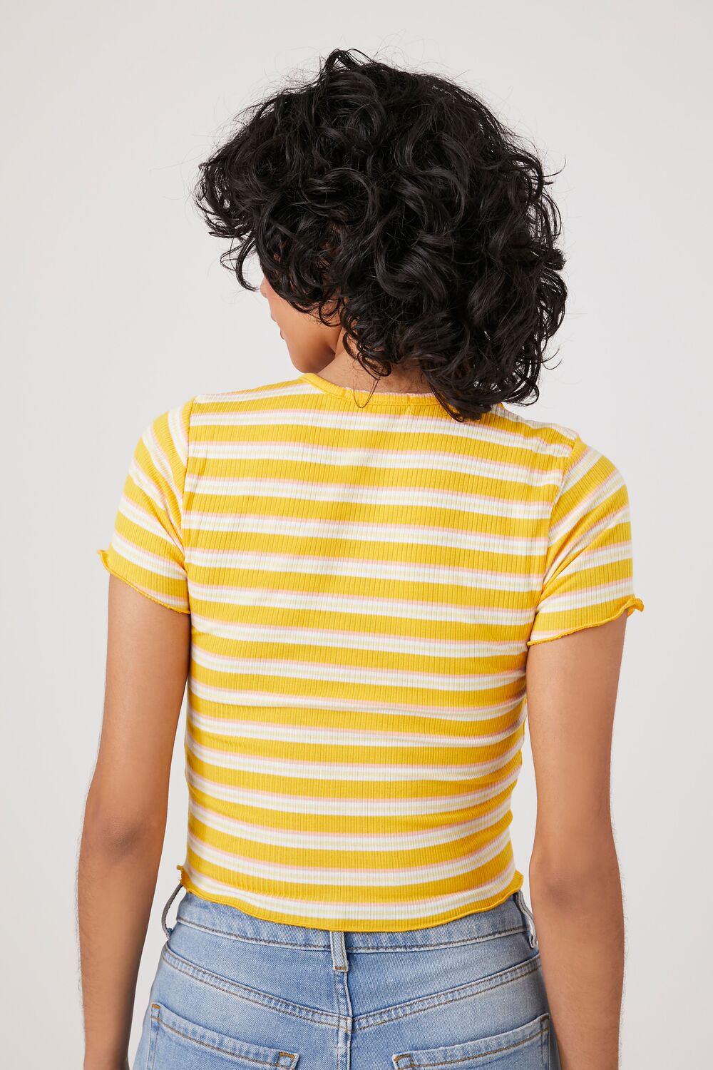 Striped Lettuce-Edge Tee
