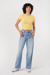 Striped Lettuce-Edge Tee