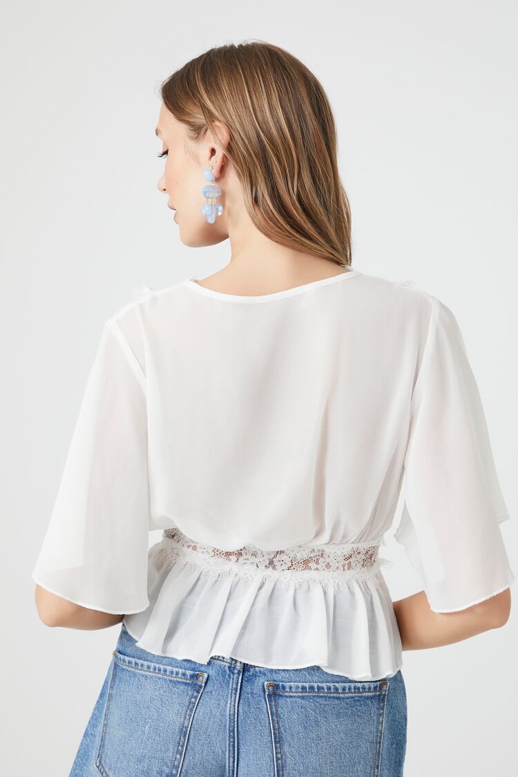 Chiffon Lace-Trim Top