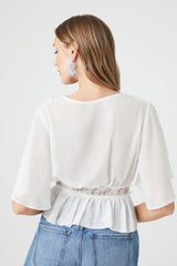 Chiffon Lace-Trim Top