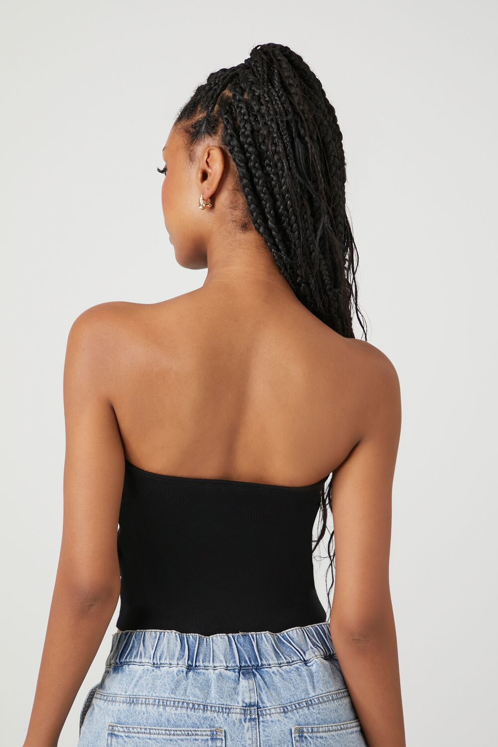 Cropped Sweater-Knit Tube Top