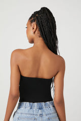 Cropped Sweater-Knit Tube Top