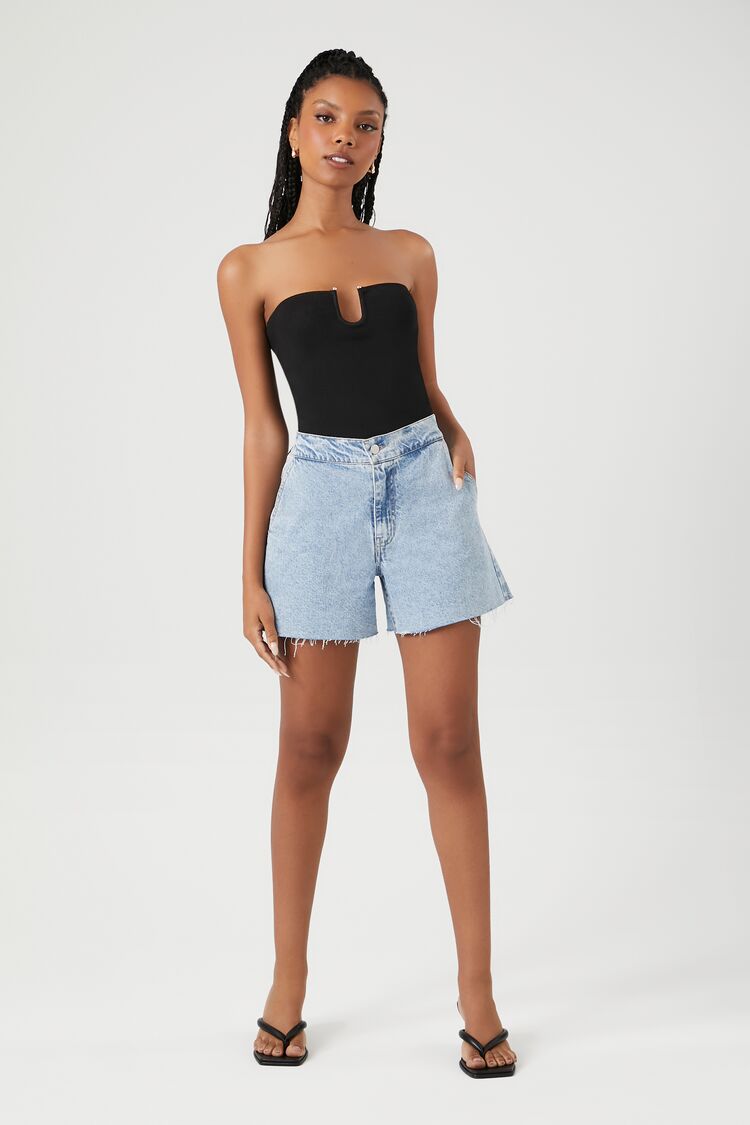 Cropped Sweater-Knit Tube Top