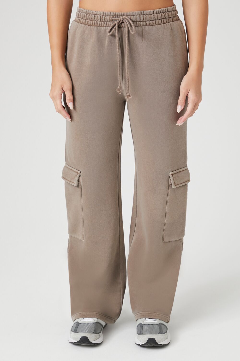 Fleece Drawstring Wide-Leg Pants