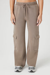 Fleece Drawstring Wide-Leg Pants