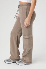 Fleece Drawstring Wide-Leg Pants