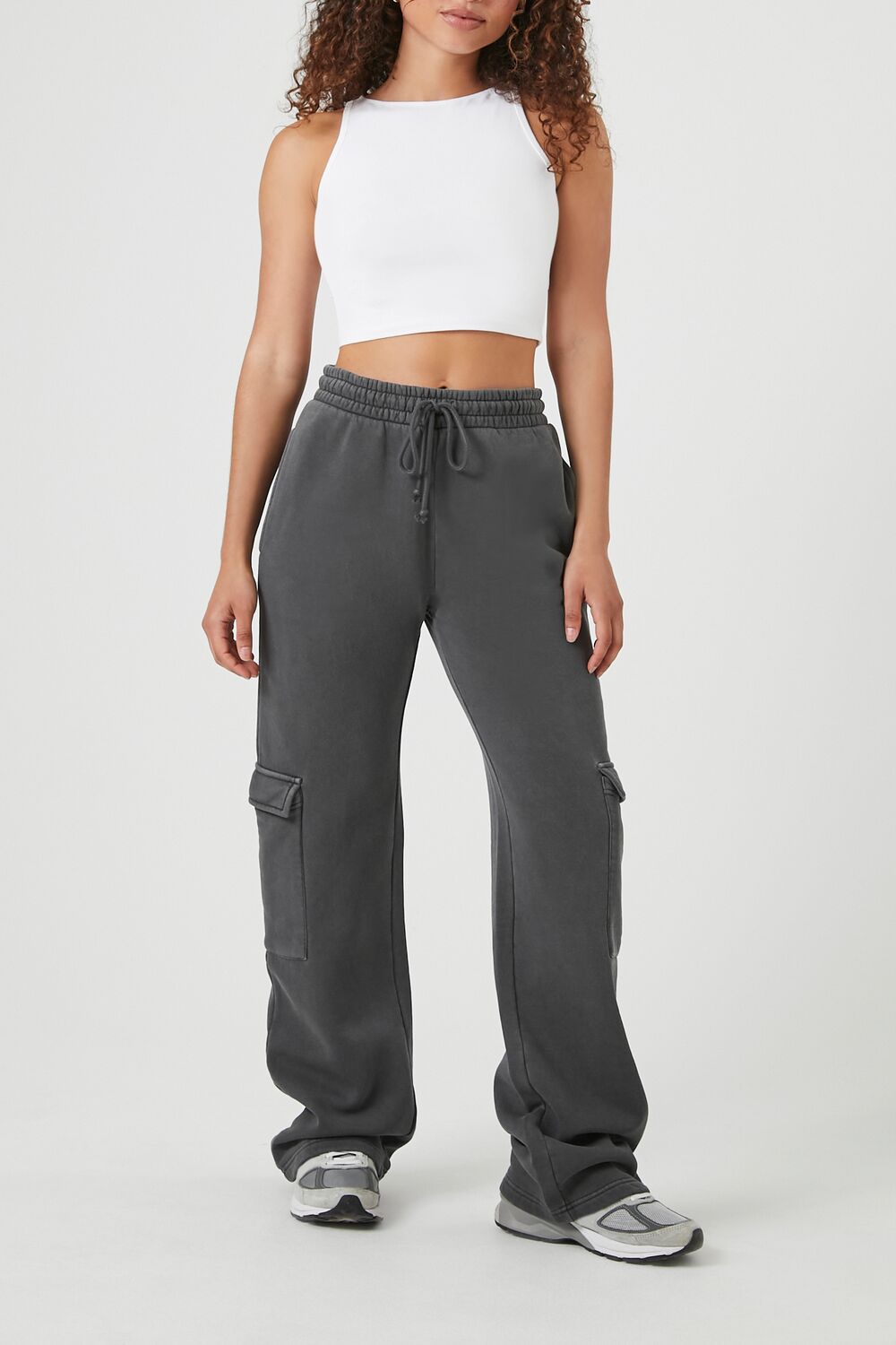 Fleece Drawstring Wide-Leg Pants