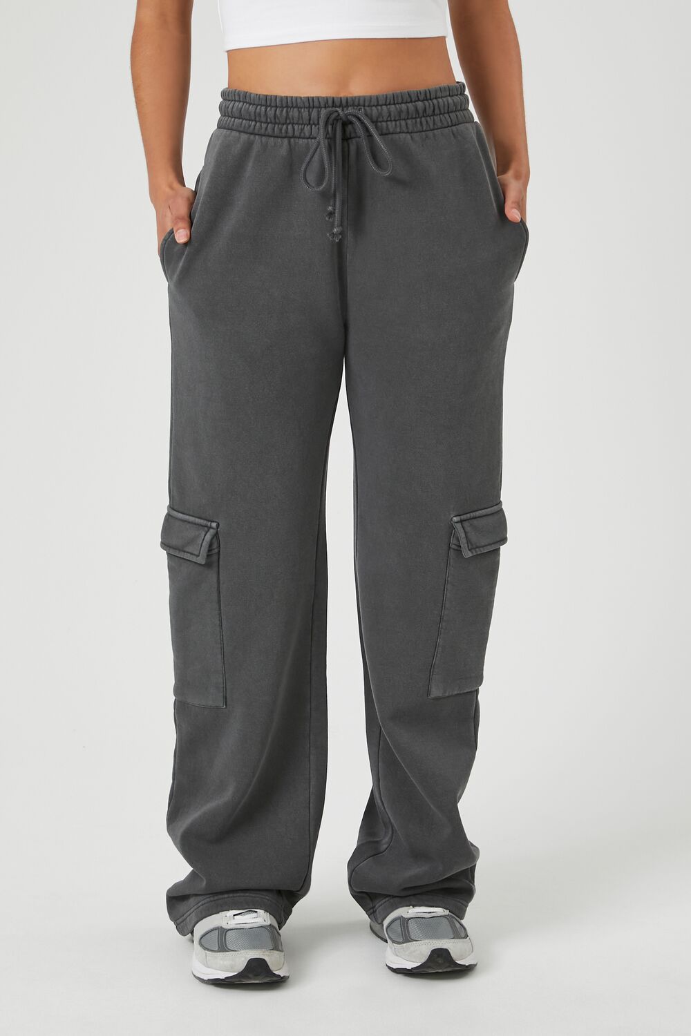 Fleece Drawstring Wide-Leg Pants
