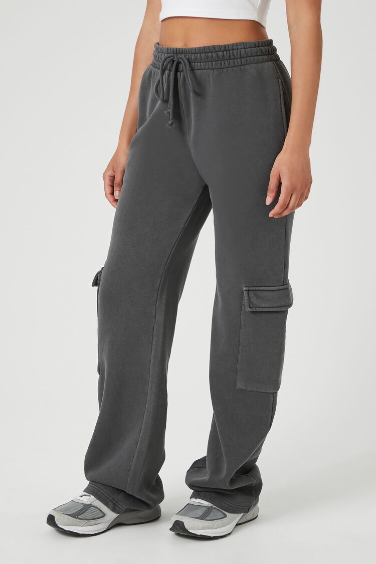 Fleece Drawstring Wide-Leg Pants