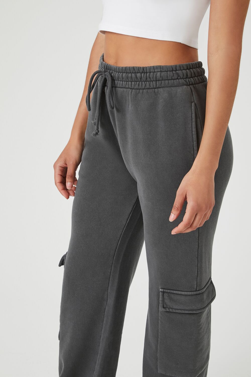 Fleece Drawstring Wide-Leg Pants