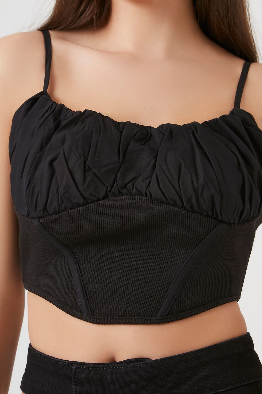 Ruched Corset Cropped Cami