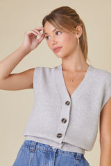 Tortoiseshell Button Sweater Vest