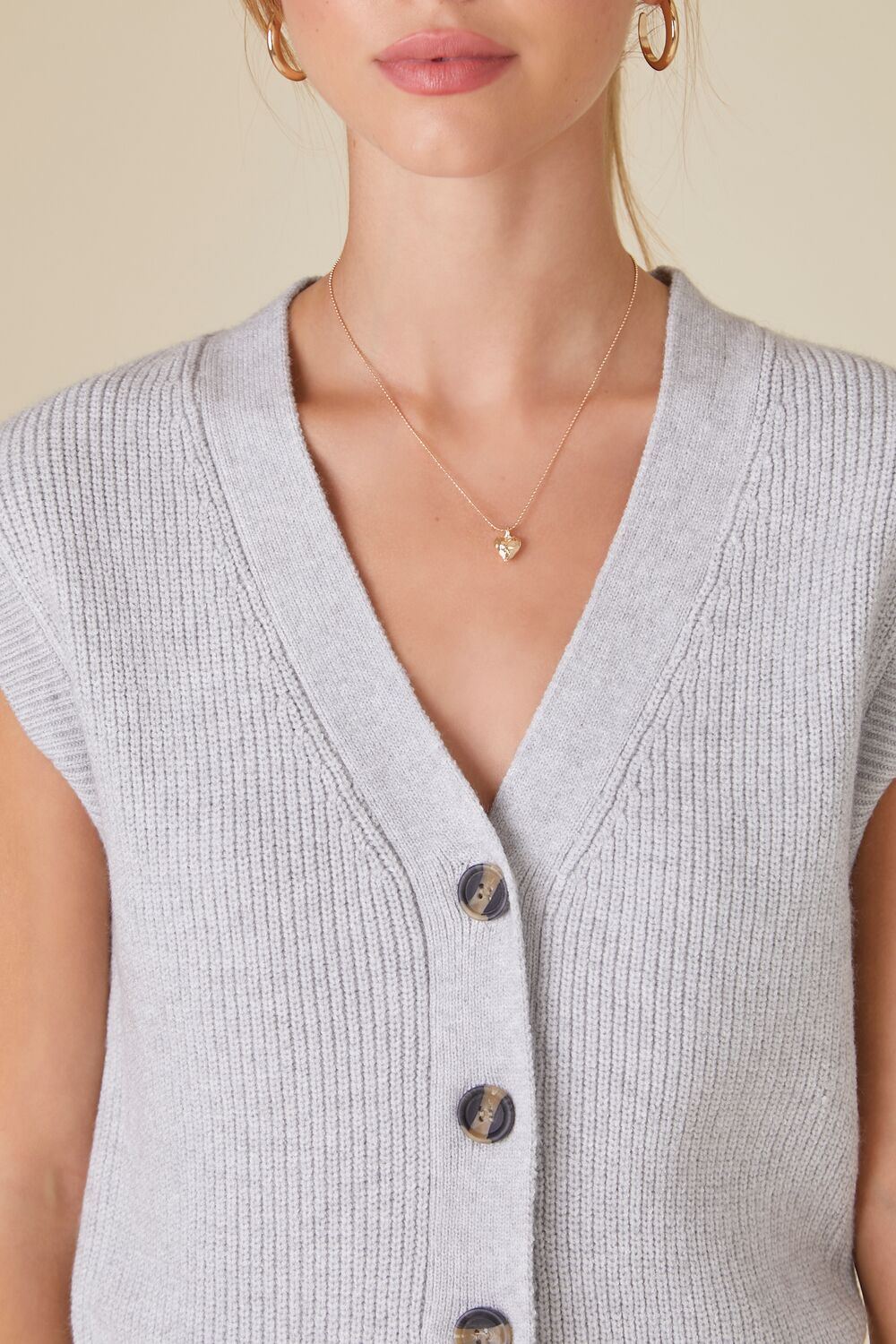 Tortoiseshell Button Sweater Vest