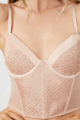 Crinkled Satin Lingerie Corset