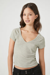 Striped Rib-Knit Tee