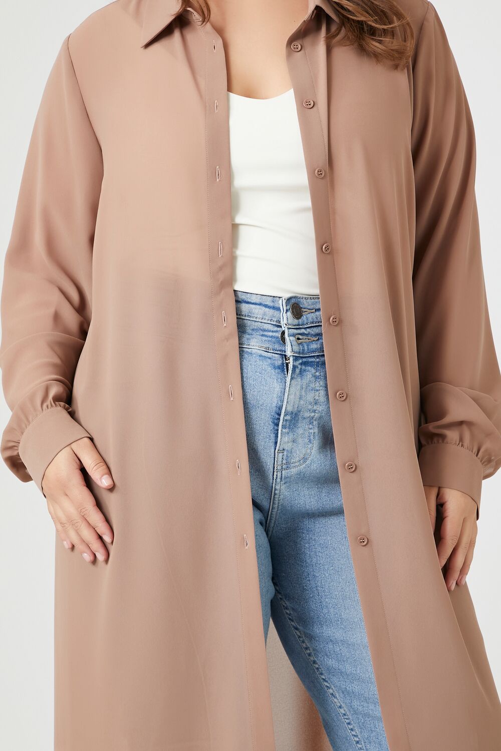 Plus Size Long-Sleeve Shirt Tunic