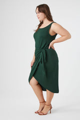 Plus Size Wrap Tulip Midi Dress