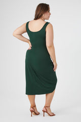Plus Size Wrap Tulip Midi Dress