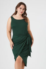 Plus Size Wrap Tulip Midi Dress