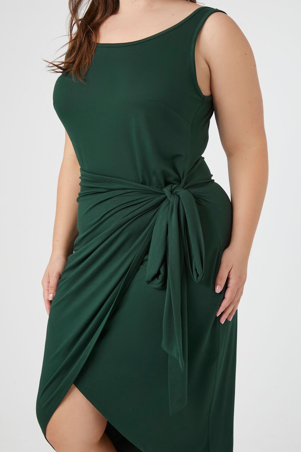 Plus Size Wrap Tulip Midi Dress