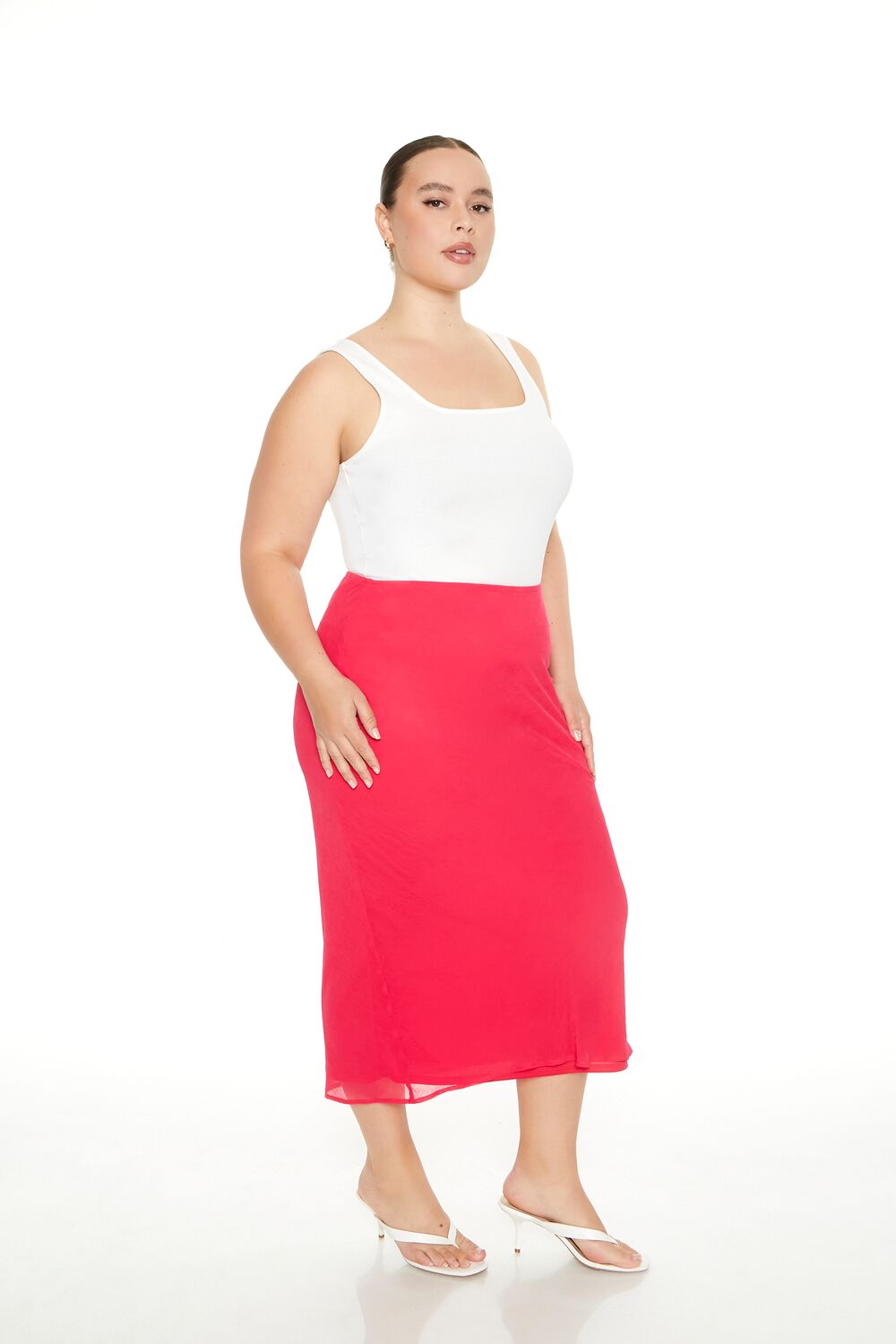 Plus Size Chiffon A-Line Maxi Skirt